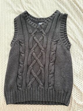 OshKosh B'gosh Charcoal Gray Cable Knit Sweater Vest